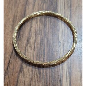 Monet Gold Tone Twist Shiny Finish 8" Bangle Bracelet